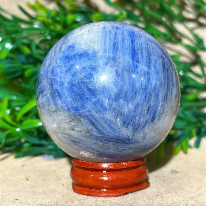 Blue Kyanite Crystal Sphere + Stand