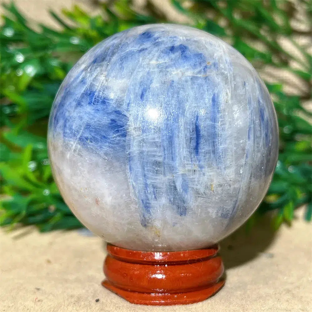 Blue Kyanite Crystal Sphere + Stand