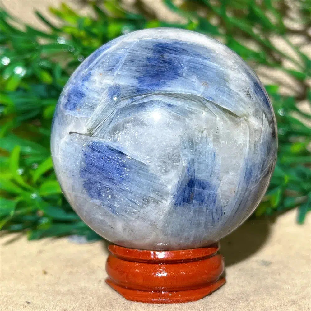 Blue Kyanite Crystal Sphere + Stand