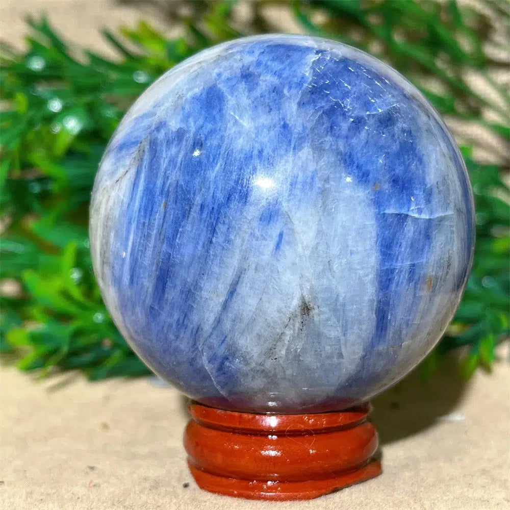 Blue Kyanite Crystal Sphere + Stand