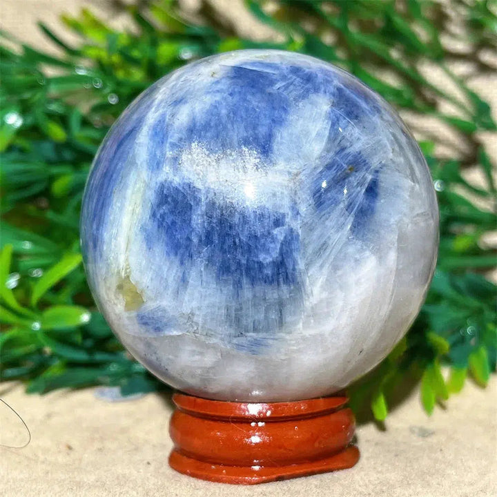 Blue Kyanite Crystal Sphere + Stand