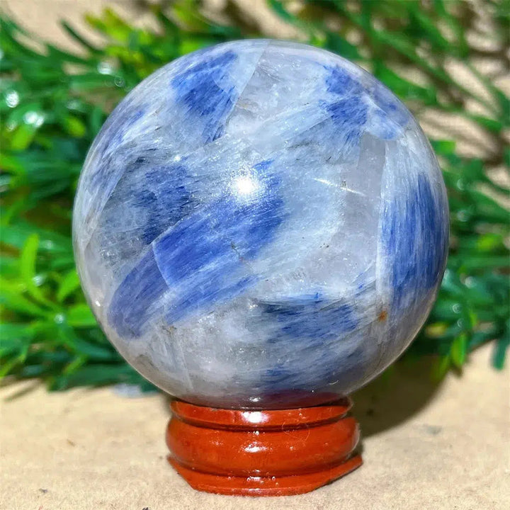 Blue Kyanite Crystal Sphere + Stand