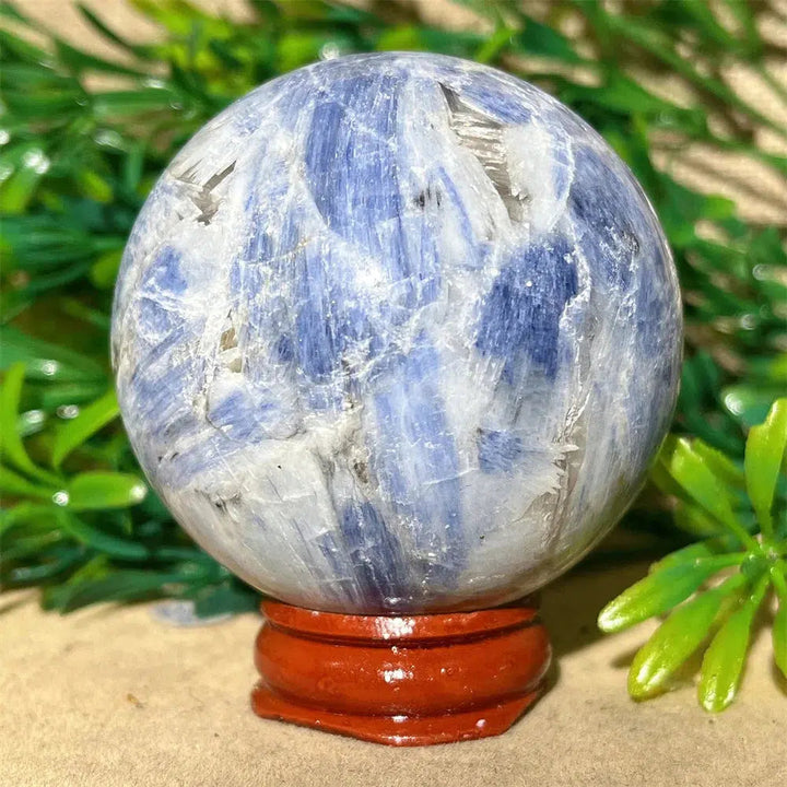 Blue Kyanite Crystal Sphere + Stand