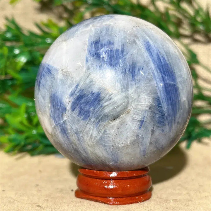 Blue Kyanite Crystal Sphere + Stand