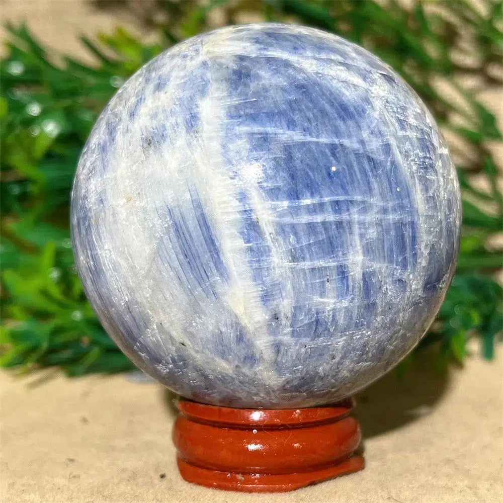 Blue Kyanite Crystal Sphere + Stand