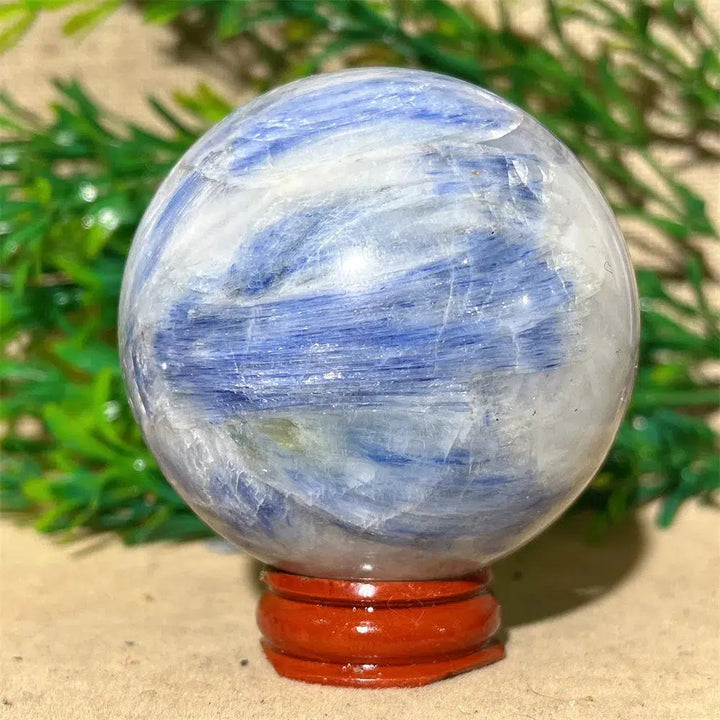 Blue Kyanite Crystal Sphere + Stand