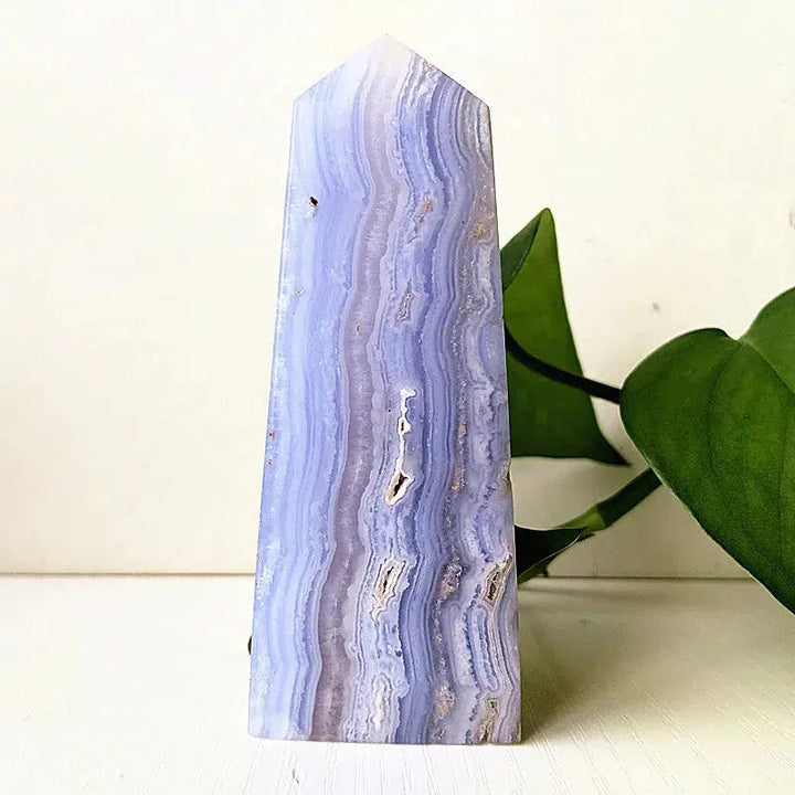 Blue Lace Agate Crystal Tower