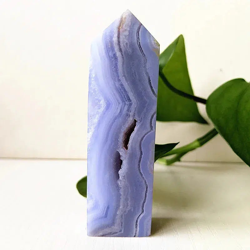 Blue Lace Agate Crystal Tower