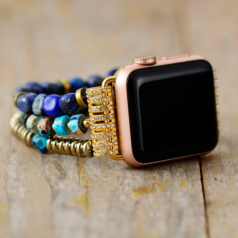 Blue Lapis And Jasper Apple iWatch Strap