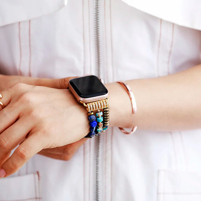 Blue Lapis And Jasper Apple iWatch Strap