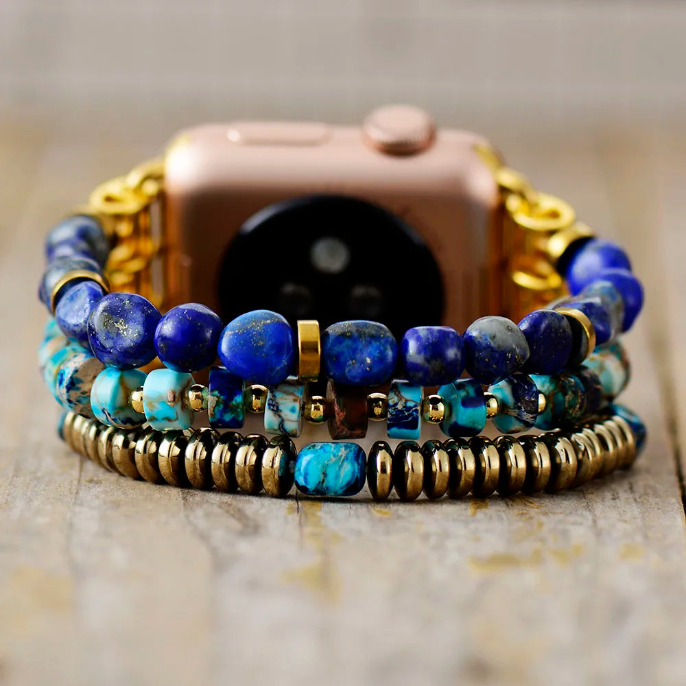 Blue Lapis And Jasper Apple iWatch Strap