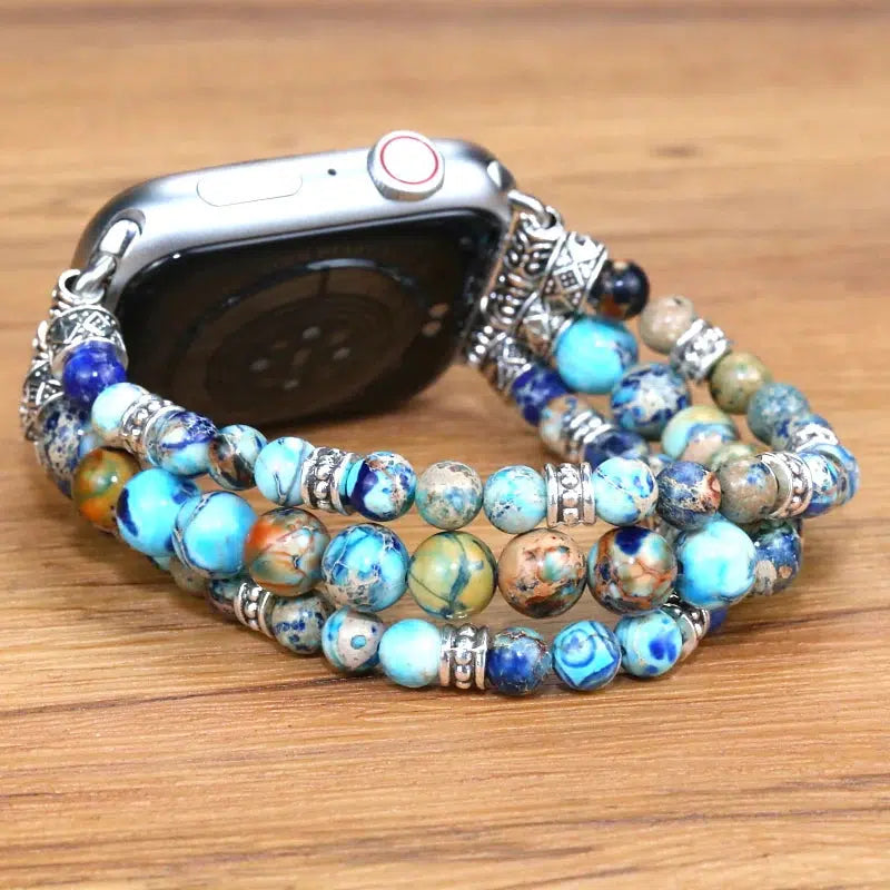 Bohemian “Blues” Beaded Smartwatch Band