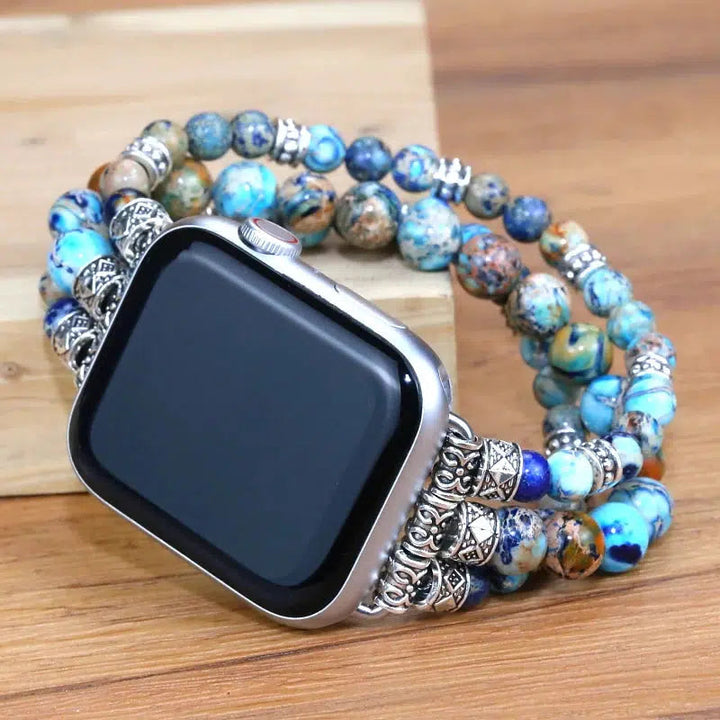 Bohemian “Blues” Beaded Smartwatch Band