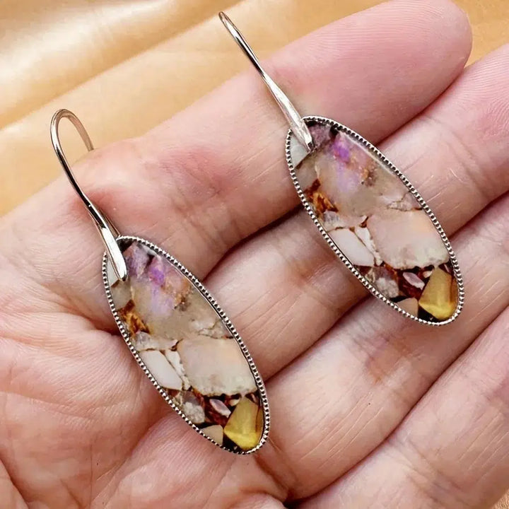 Bohemian Imperial Jasper Geometric Dangle Earrings