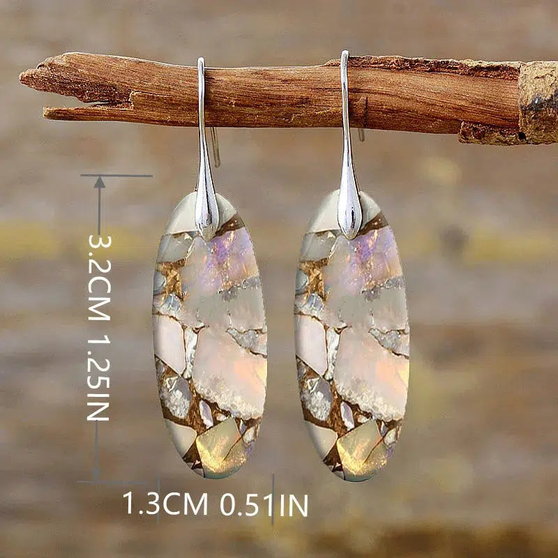 Bohemian Imperial Jasper Geometric Dangle Earrings