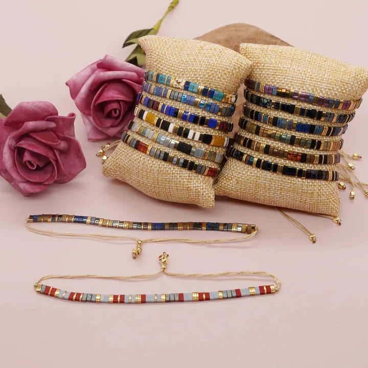 Bohemian Tila Beads Adjustable Bracelet