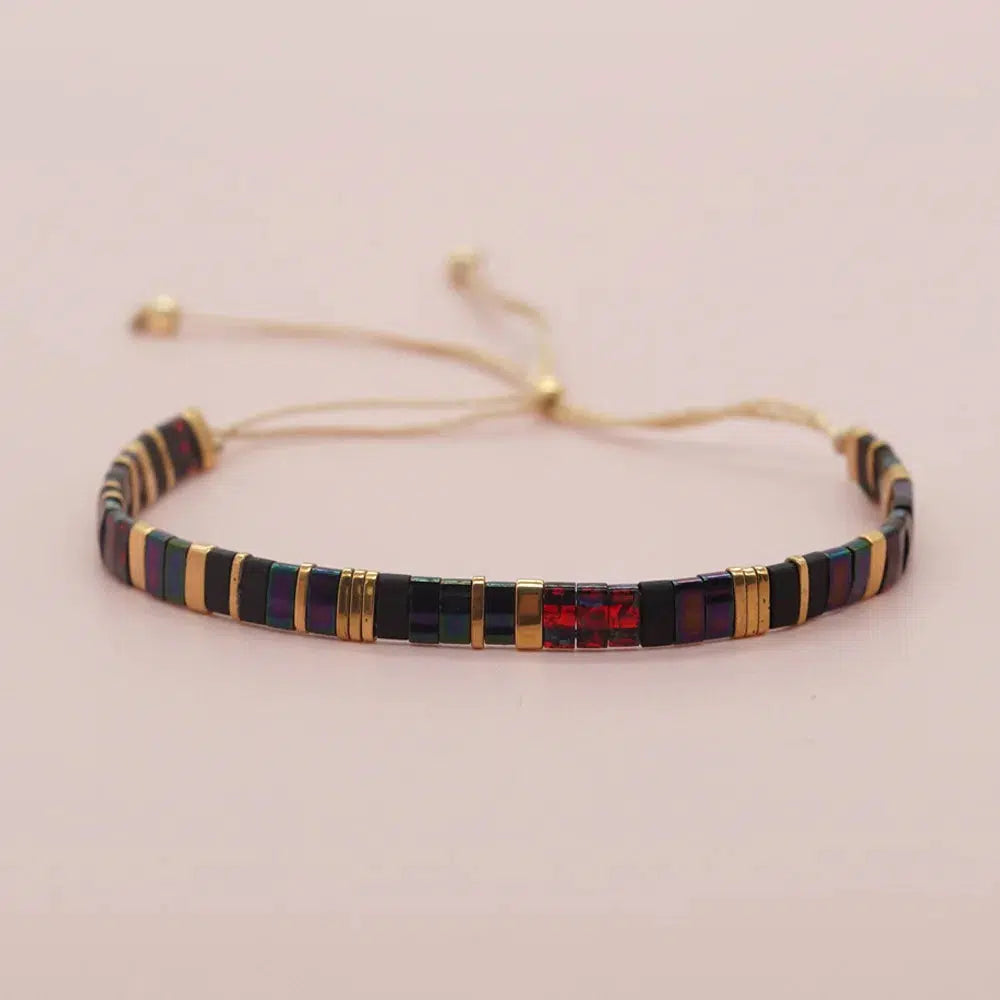 Bohemian Tila Beads Adjustable Bracelet