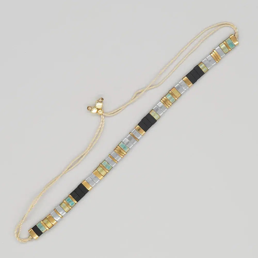 Bohemian Tila Beads Adjustable Bracelet