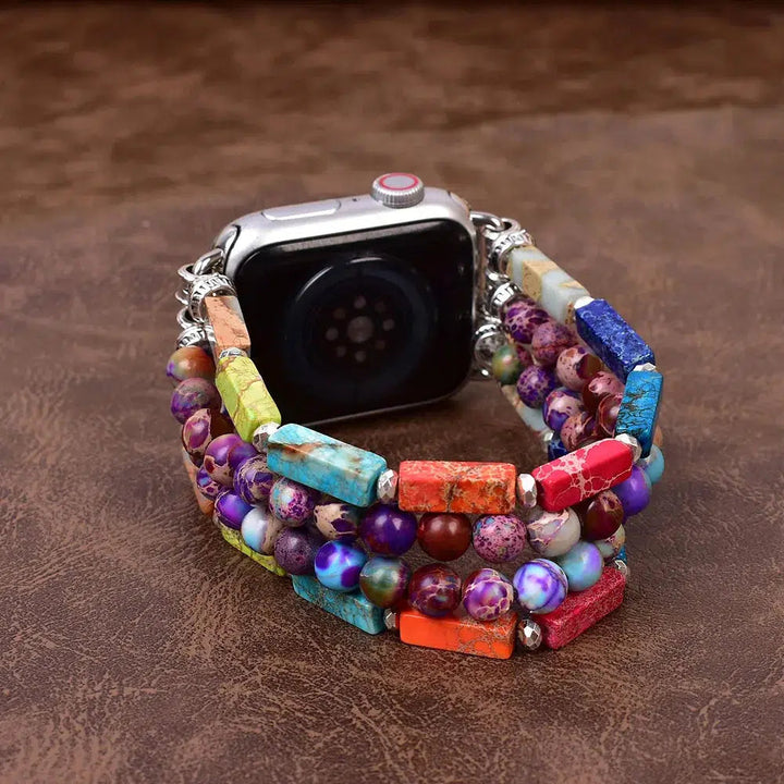 Boho Apple Watch Jasper Beaded Band