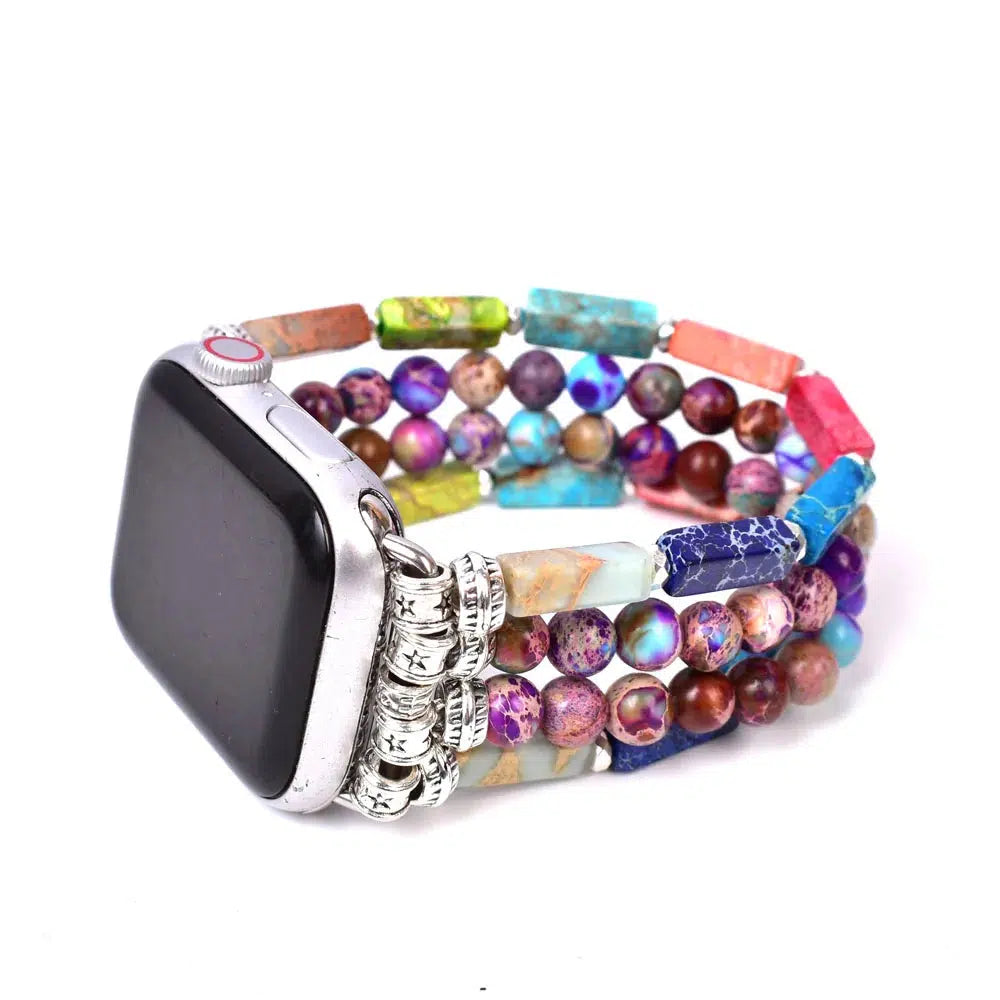 Boho Apple Watch Jasper Beaded Band