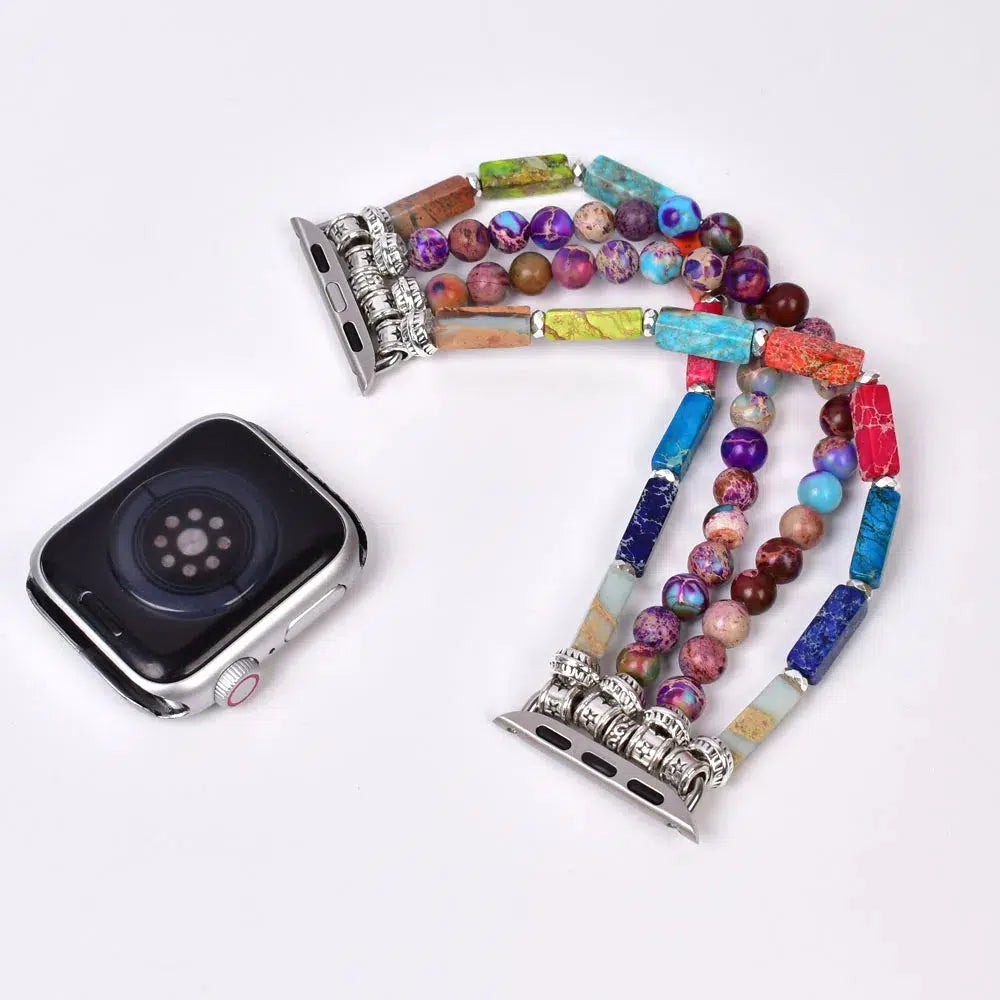 Boho Apple Watch Jasper Beaded Band