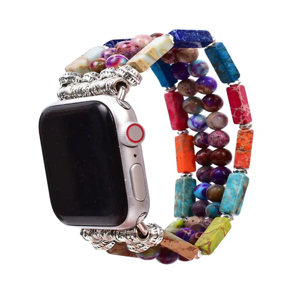 Boho Apple Watch Jasper Beaded Band