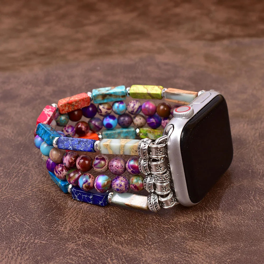 Boho Apple Watch Jasper Beaded Band