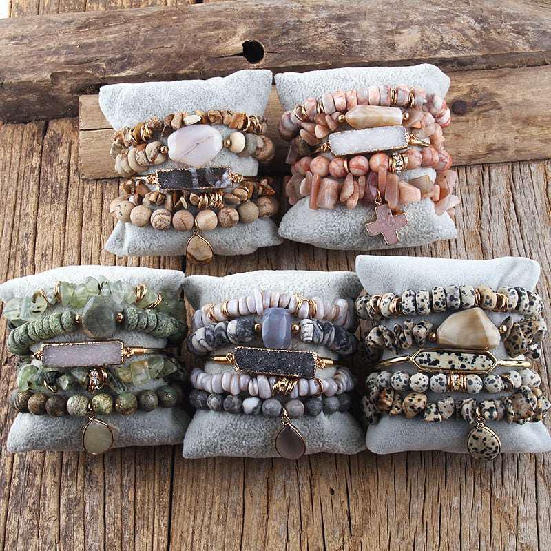 Boho Beaded Bracelet Sets 5pc Stack Bracelets