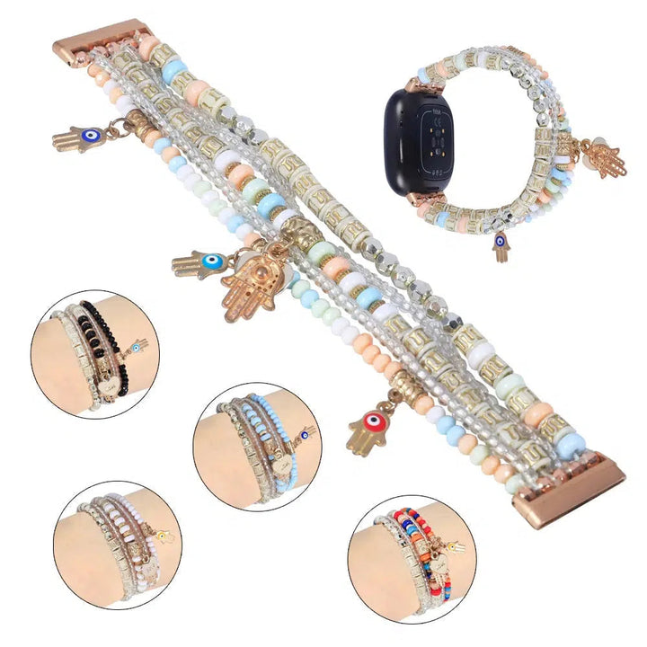 Boho Beaded Watchband for Fitbit, Versa Sense