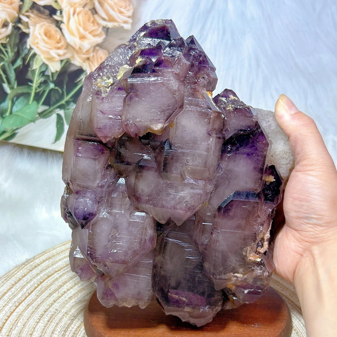 Brazilian Amethyst Cluster Large Skeletal Raw Point Rare Large Size