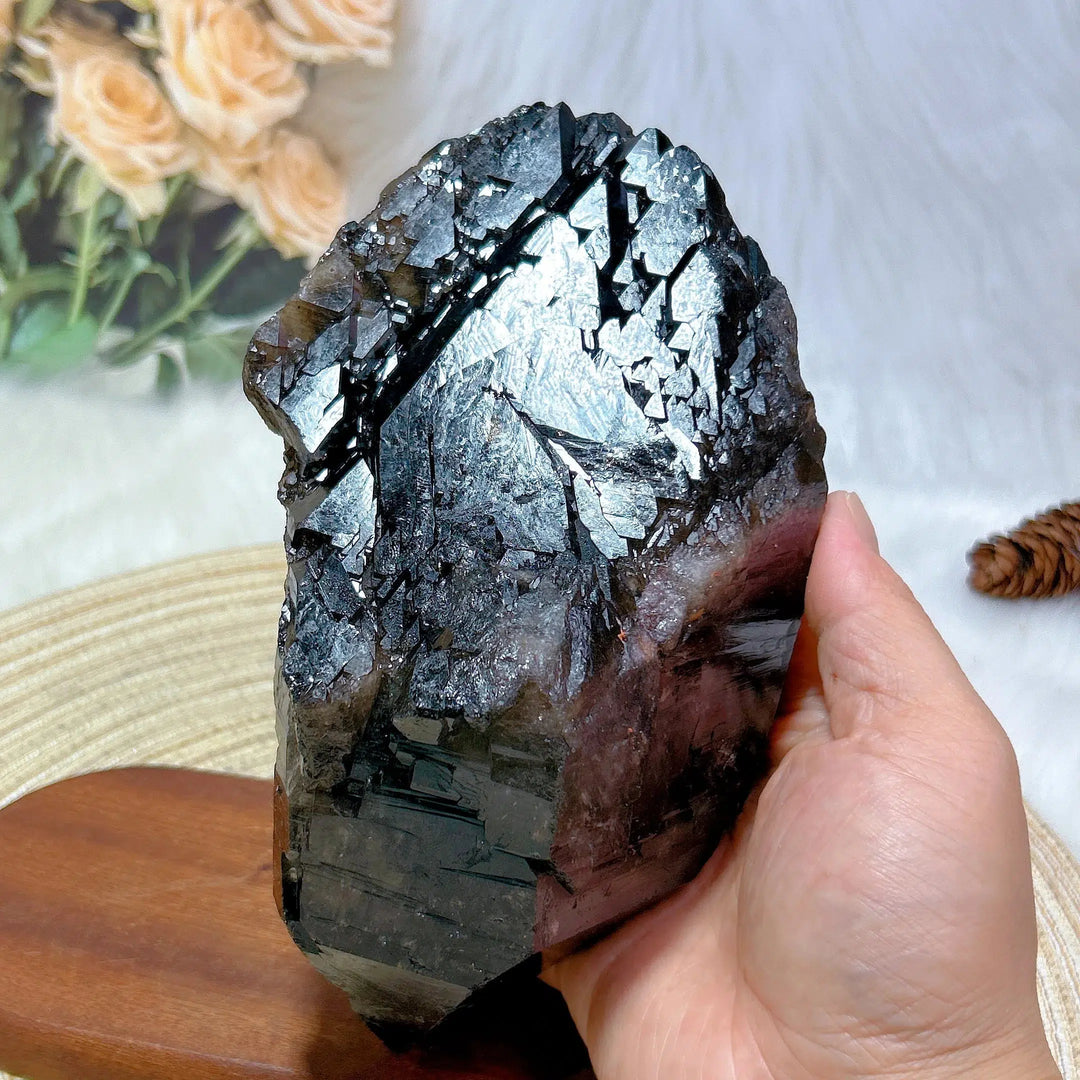 Brazilian Black Quartz Skeletal Cluster