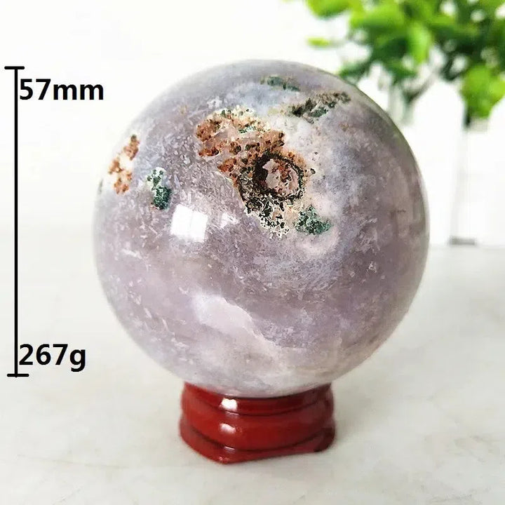 Brazilian Natural Pink Amethyst Geode Crystal Sphere