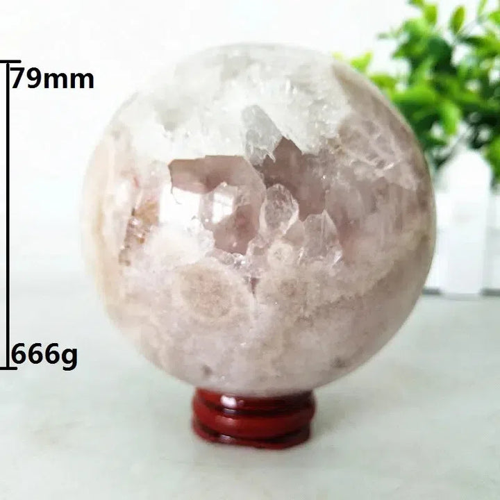 Brazilian Natural Pink Amethyst Geode Crystal Sphere