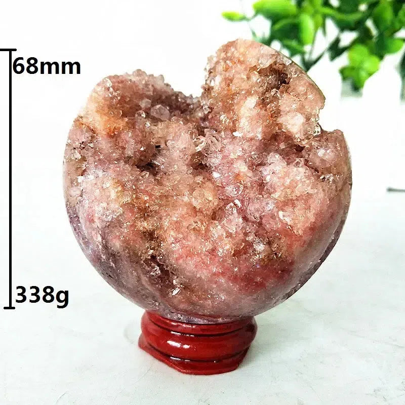 Brazilian Natural Pink Amethyst Geode Crystal Sphere