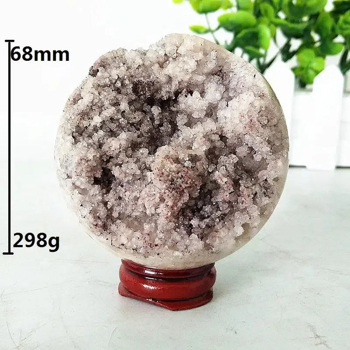 Brazilian Natural Pink Amethyst Geode Crystal Sphere