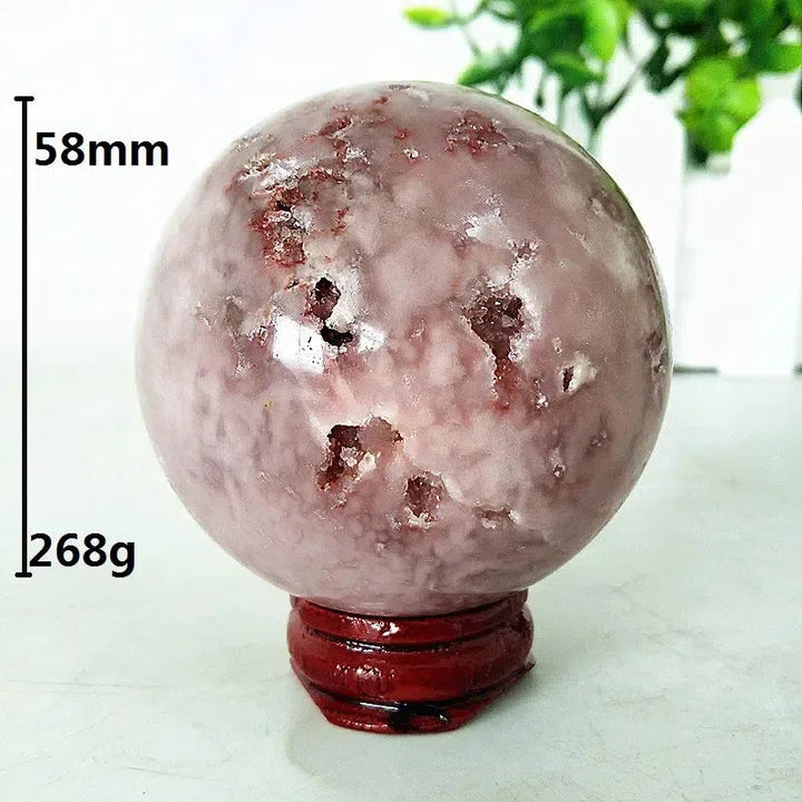 Brazilian Natural Pink Amethyst Geode Crystal Sphere