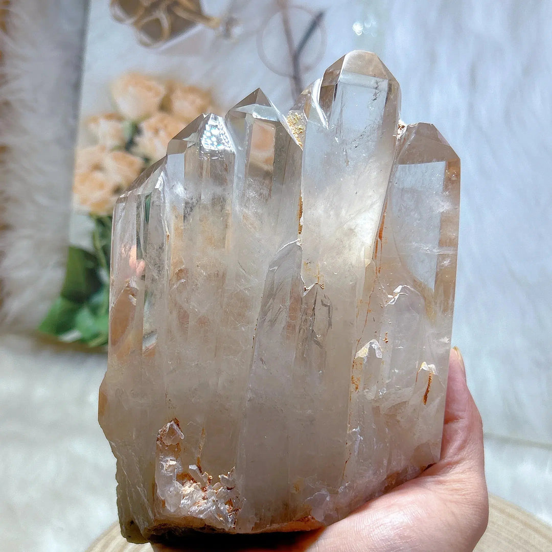 Brazilian Rainbow Clear Quartz 5 Point Tower