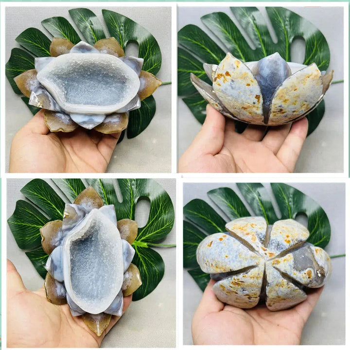 Buddhist Treasure Agate Geode Agate Lotus Flower