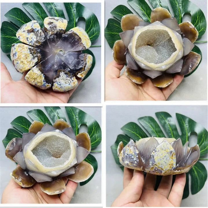 Buddhist Treasure Agate Geode Agate Lotus Flower