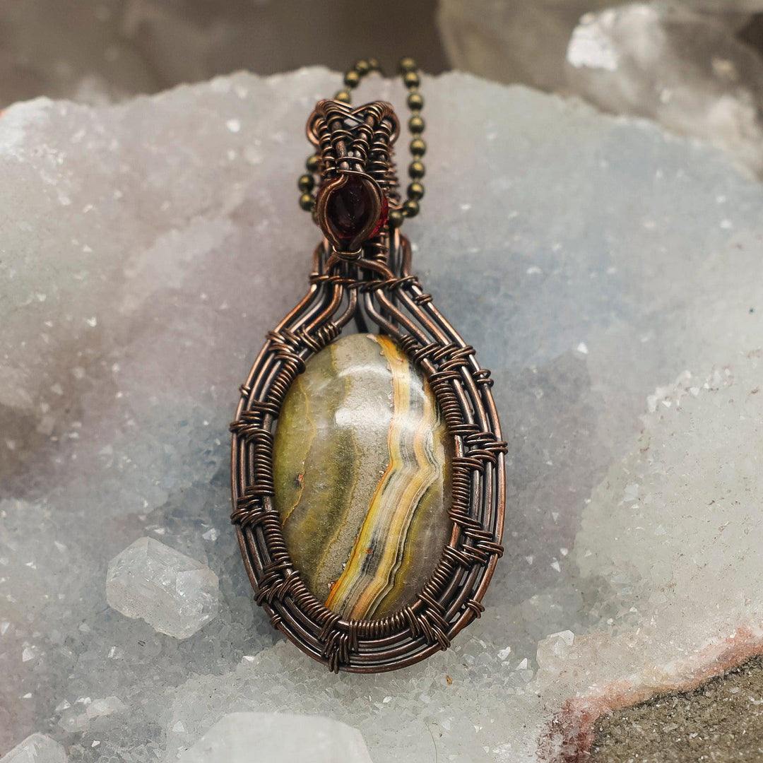 Bumblebee Jasper Pendant Necklace - 2.5"