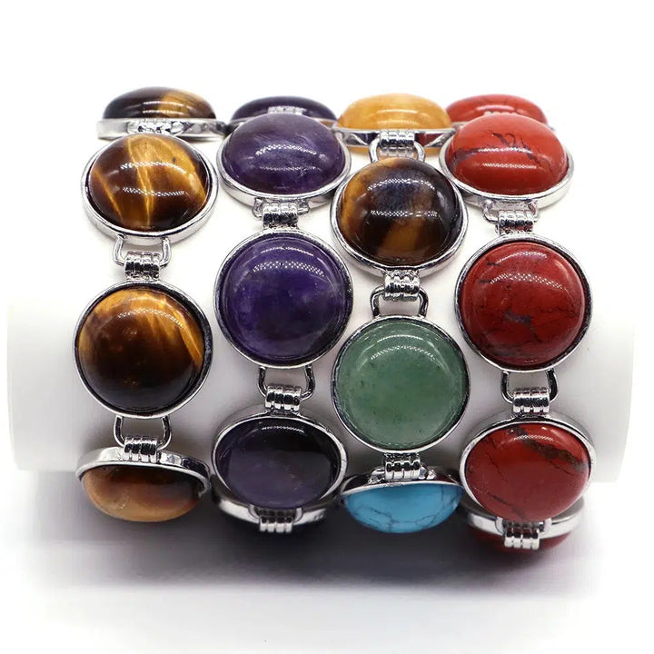 Cabochon Crystal Round Beads Bracelet