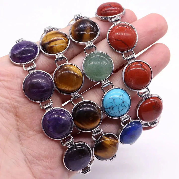 Cabochon Crystal Round Beads Bracelet