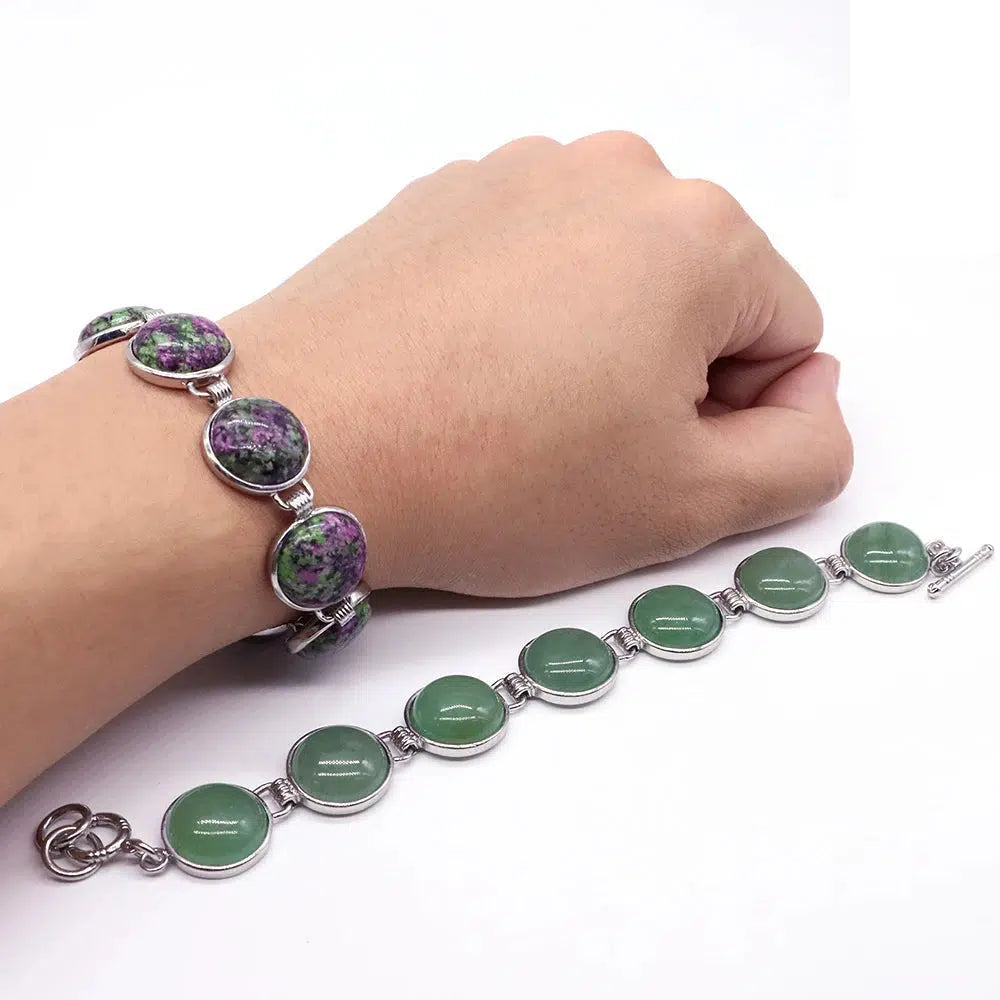 Cabochon Crystal Round Beads Bracelet