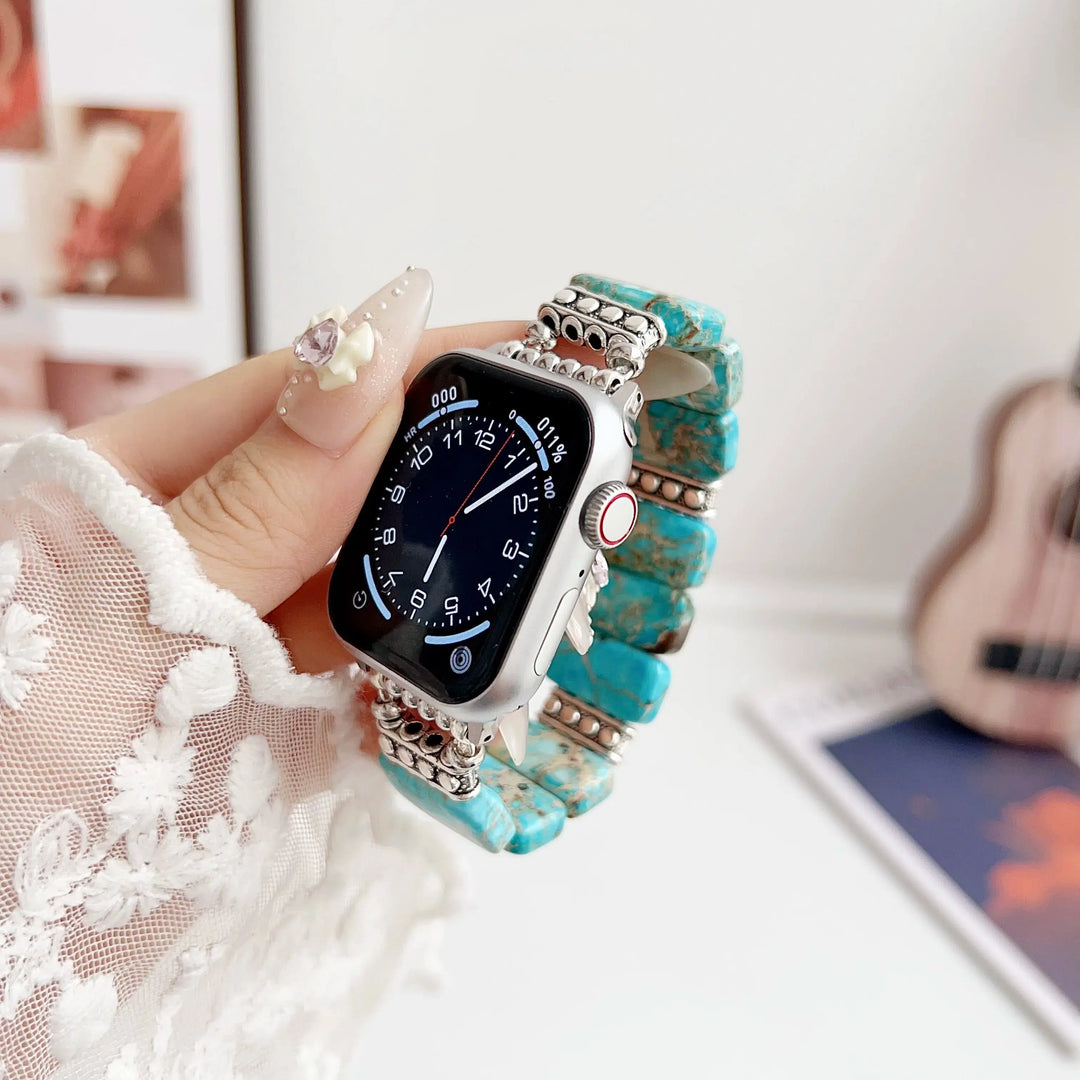 Caribbean Blue Imperial Jasper Apple iWatch Band