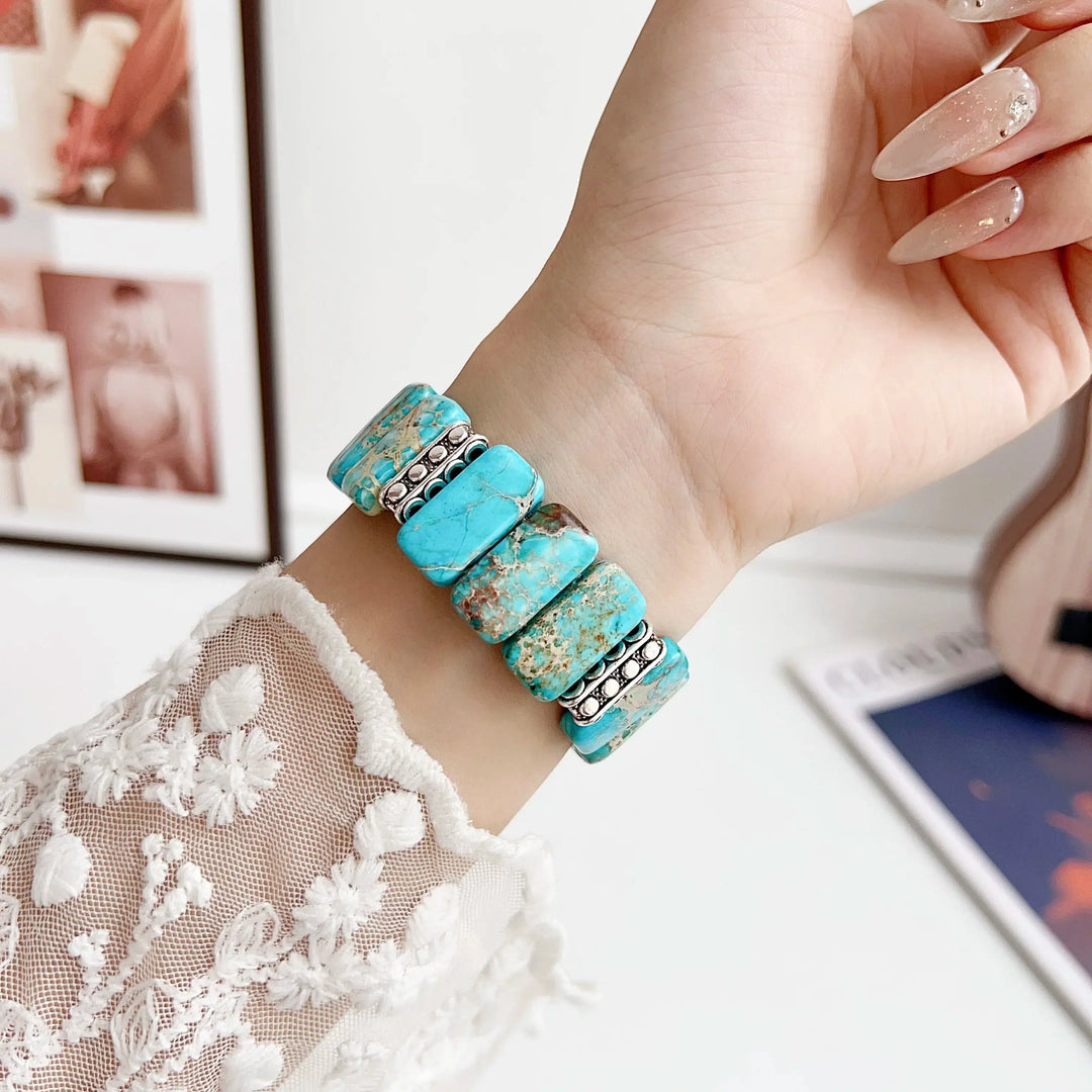 Caribbean Blue Imperial Jasper Apple iWatch Band