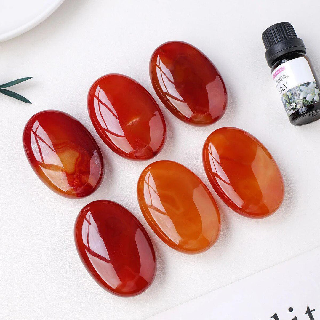 Carnelian Agate Palm Stone