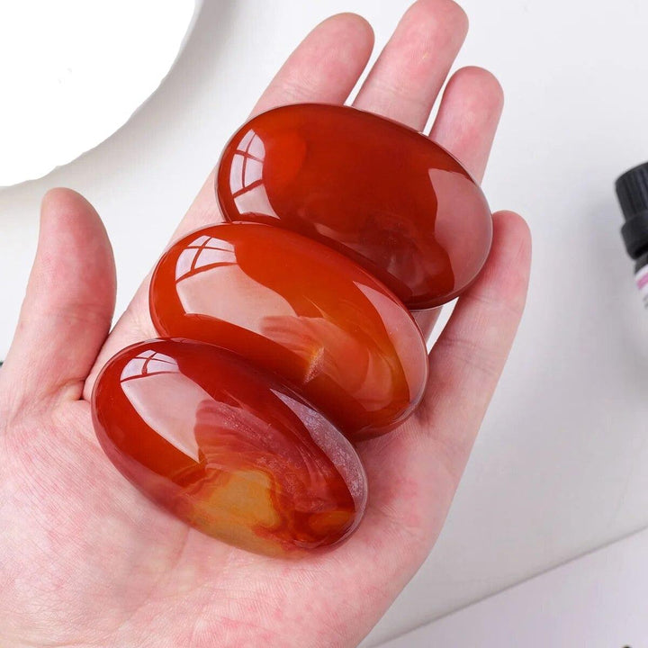 Carnelian Agate Palm Stone