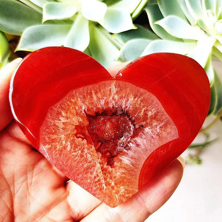 Carnelian Agate Slice Heart