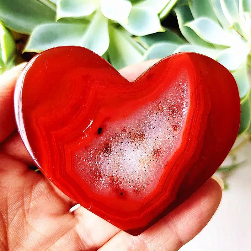 Carnelian Agate Slice Heart