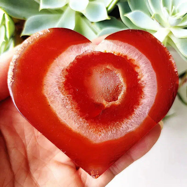 Carnelian Agate Slice Heart